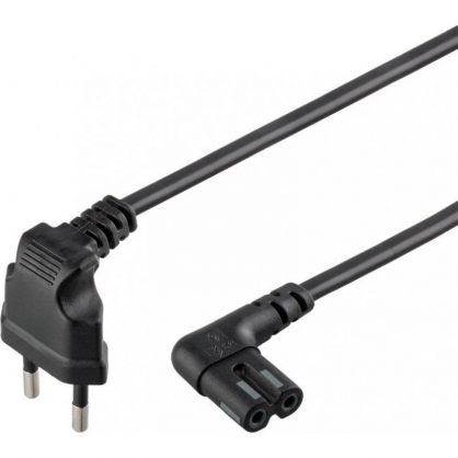 Goobay Cable de Alimentacin Acodado IEC-320/C7 para PlayStation 3m Negro