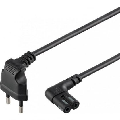 Goobay Cable de Alimentacin Acodado IEC-320/C7 para PlayStation 1.5m Negro
