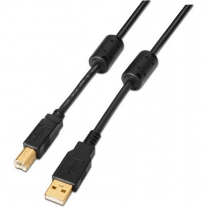 Aisens Cable para Impresora USB-A 2.0 a USB-B Macho/Macho 2m Negro
